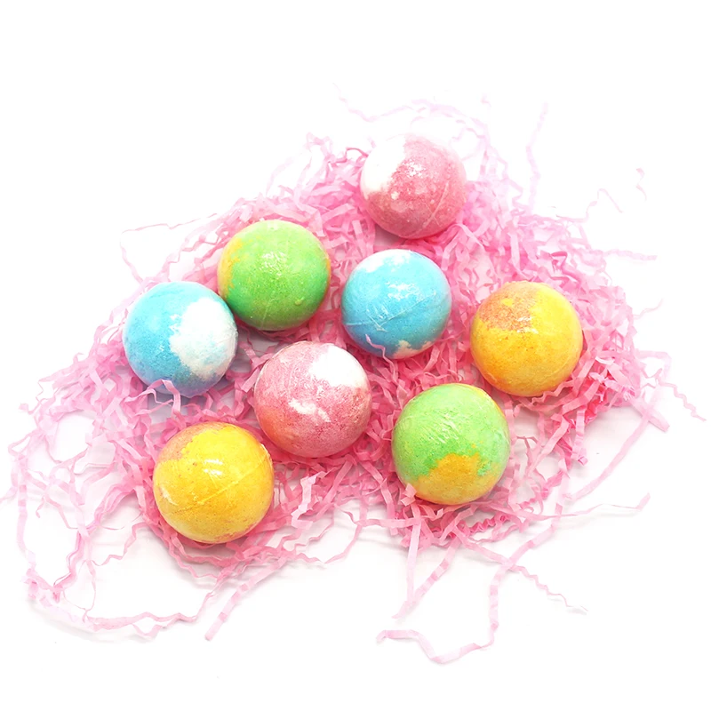 Private Label Bath Bombs Kit With Ring Toys Heart Rainbow Christmas 100% Handmade Crystal Bubble Bath Bomb