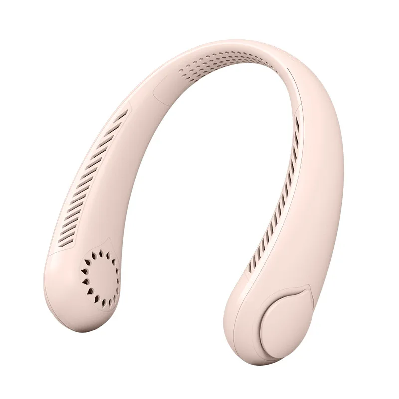 2022 silica gel bladeless adjustable fold neck fan mini ABS Low noise mute USB rechargeable air cooling cordless portable fan