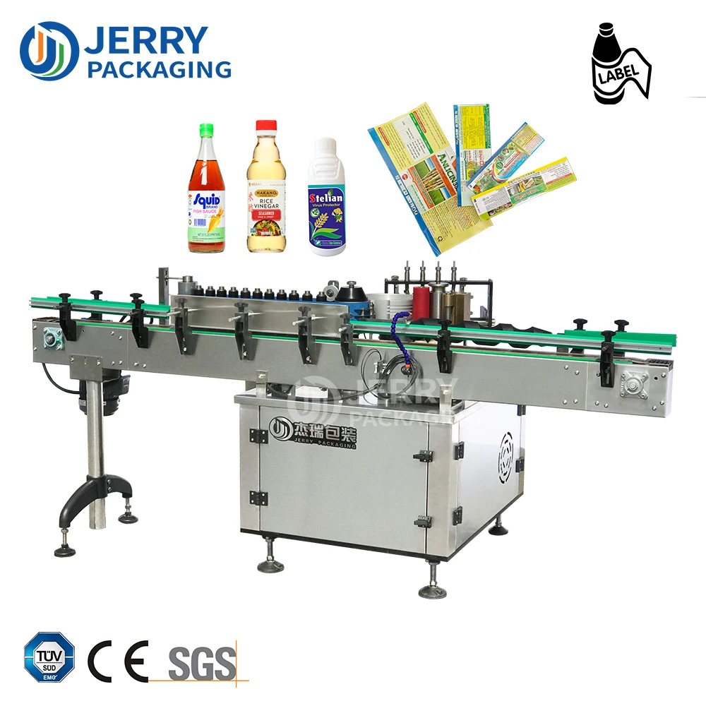 Full Automatic Vinegar Sauce Glass bottle Plastic Round bottle Can Jar Paper label Paste Cold Wet Glue Labeler Labeling Machine