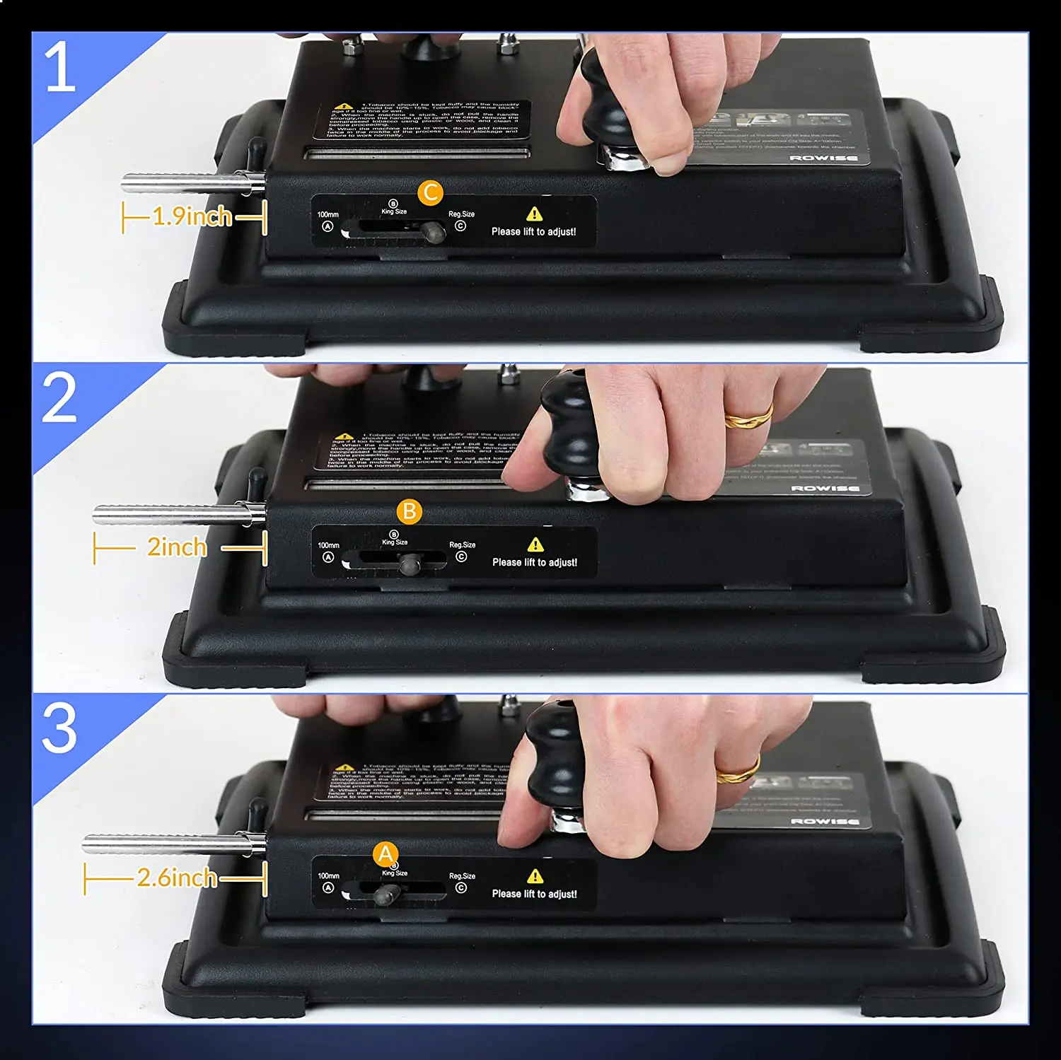 ROWISE Cigarette Rolling Machine Tobacco Rolling Machine, (King, 100mm, Regular Size)