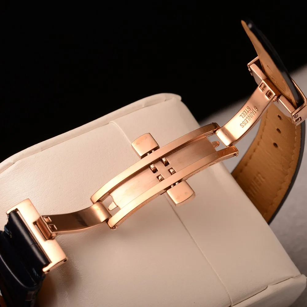 Reef Tiger Luxury Brand Vintage Watch Men Rose Gold Brown Leather Strap Luminous Automatic Mechanical Watches RGA9122