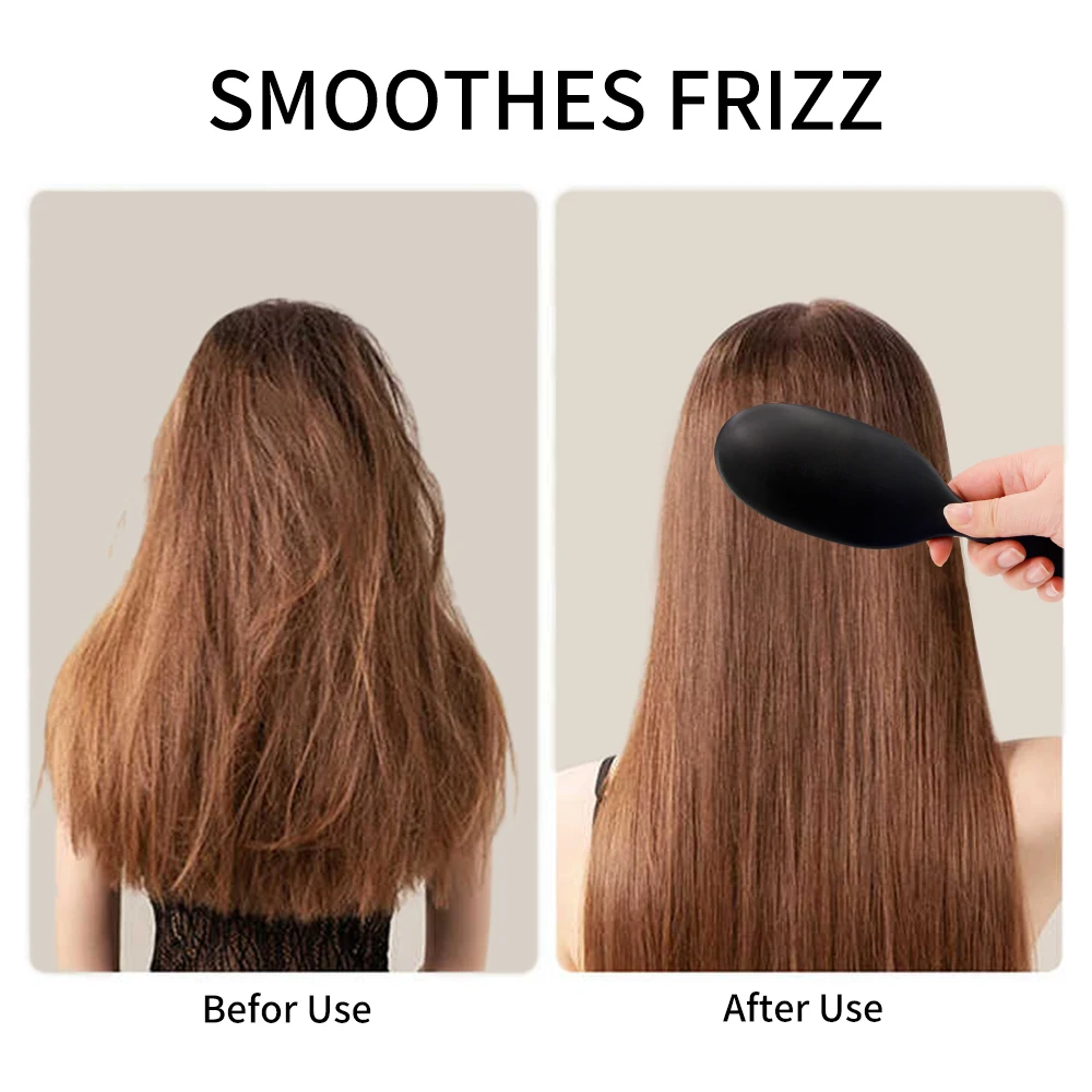 Professional Custom Detangling Wet Hair Brush with Logo Boar Soft Bristles Hair Extension Plastic Brush for Women