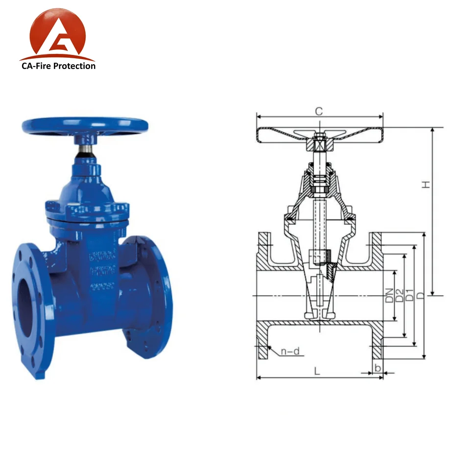 ca fire fighting 6 inch stem flange type gate valve
