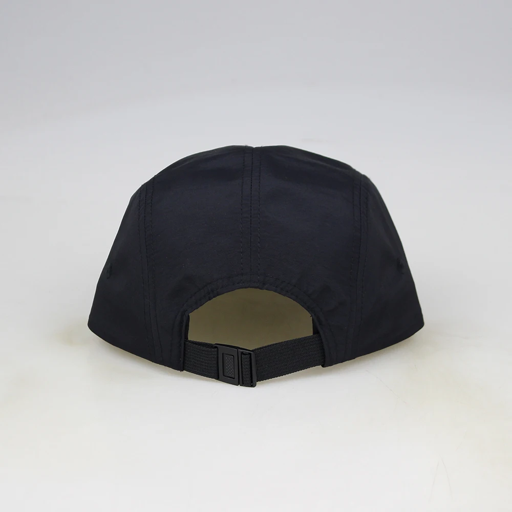 Wholesale custom flat brim nylon 5 panel hats