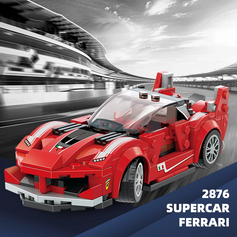 Блок автомобиля 2878 Супер спортивный гоночный автомобиль мелкие детали MOC Кирпичи Модель Детский развивающий строительный блок пластиковая игрушка