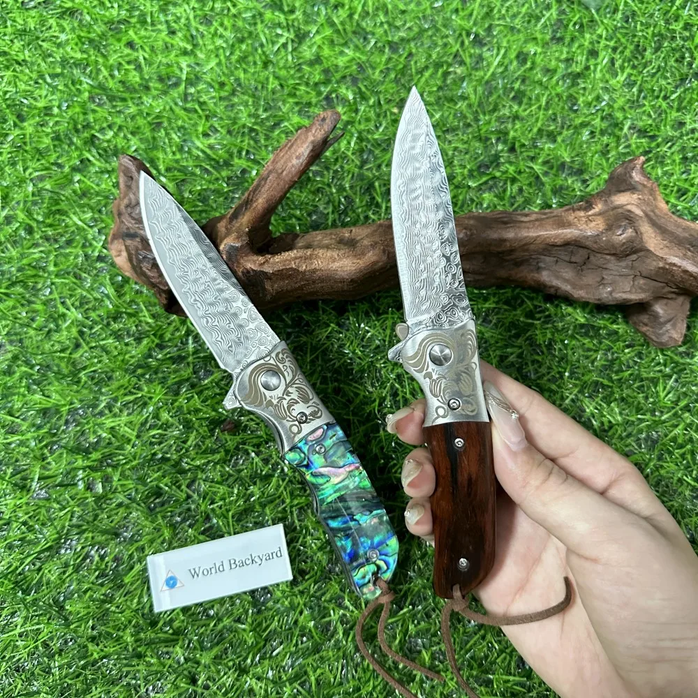 Wholesale Chinese Advanced Technology Low Price D2 Foldable Damascus Folding Pocket Knife Supply Reasonable Price Pocket Knives