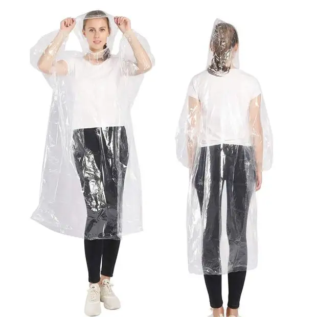 
Phthalates free LDPE outdoor rain poncho 
