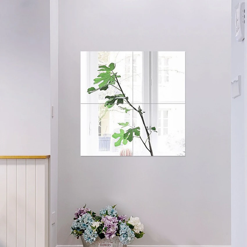 OEM Sheets Diy Self Adhesive Glass Tiles Acrylic Wall Decorative Makeup Full Length Body for Room Home Wall Decor Mirror Miroir