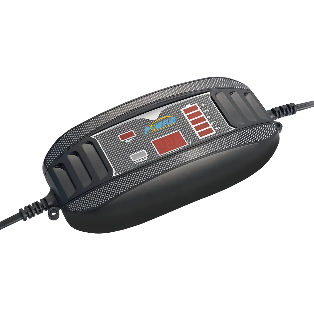 
ETL 110V Smart Battery Maintainer High Power 12V 4A Automatic Electric Power Car Battery Charger with Voltage Tester 