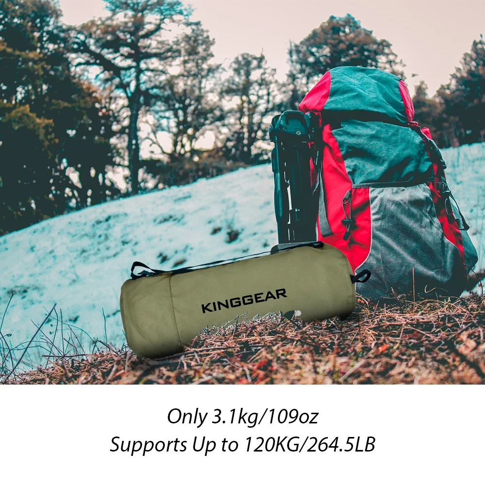  Сверхлегкая компактная алюминиевая складная кровать KingGear для кемпинга с регулируемой