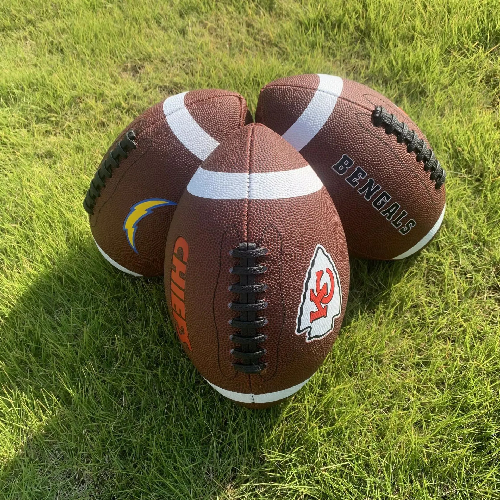 custom logo design leather football official size 7 size 9 rugby american football