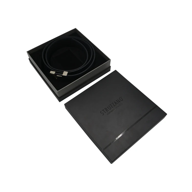 Luxury Handmade Rigid Cardboard Gift Box For Belt Watch Ties Custom UV Logo Lid And Base Box For Hair Accessories