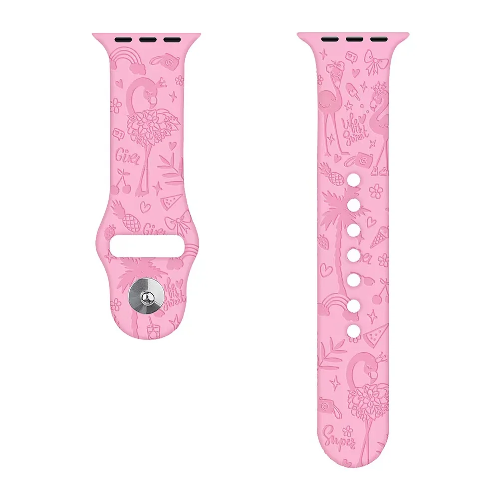 Personalized Custom Silicone Band Engraved Watch Strap For Apple Watch Band