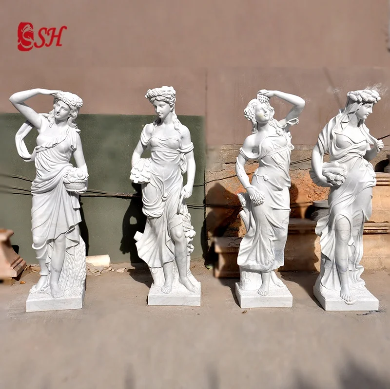Hot Sale White Marble Four Season Statue For Garden
