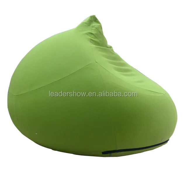 Green Color One Seat Droplet Shape Bean Bag Cover Lazy Sofa Chair for Adults Relaxing Home Decoration