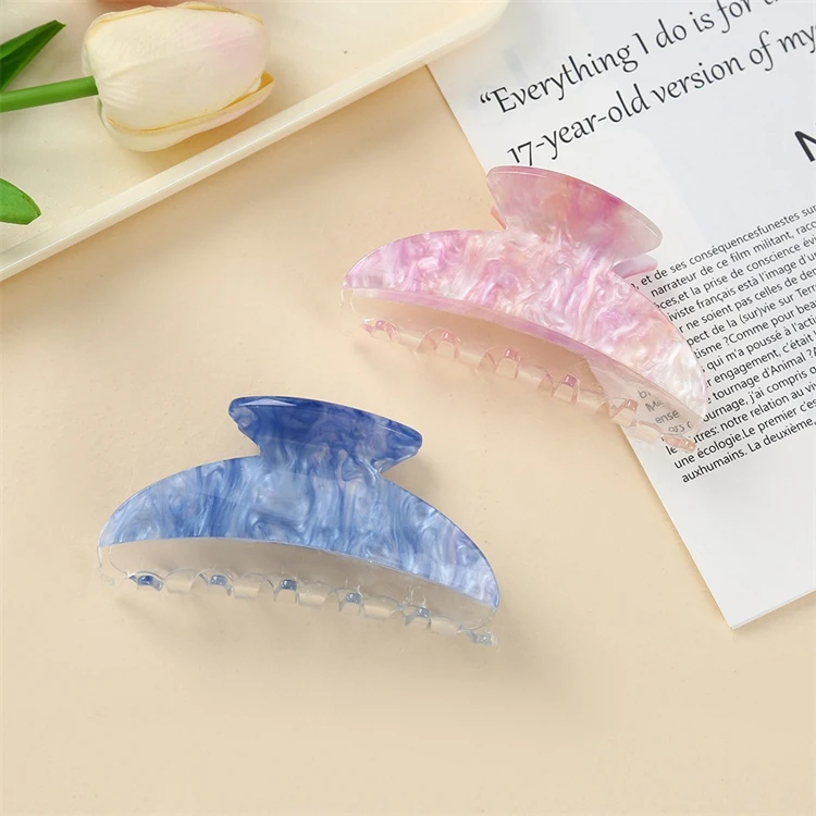 Nice South Korea vintage blue color hair claw Korea Flexible splicing acrylic/acetate custom hair claws