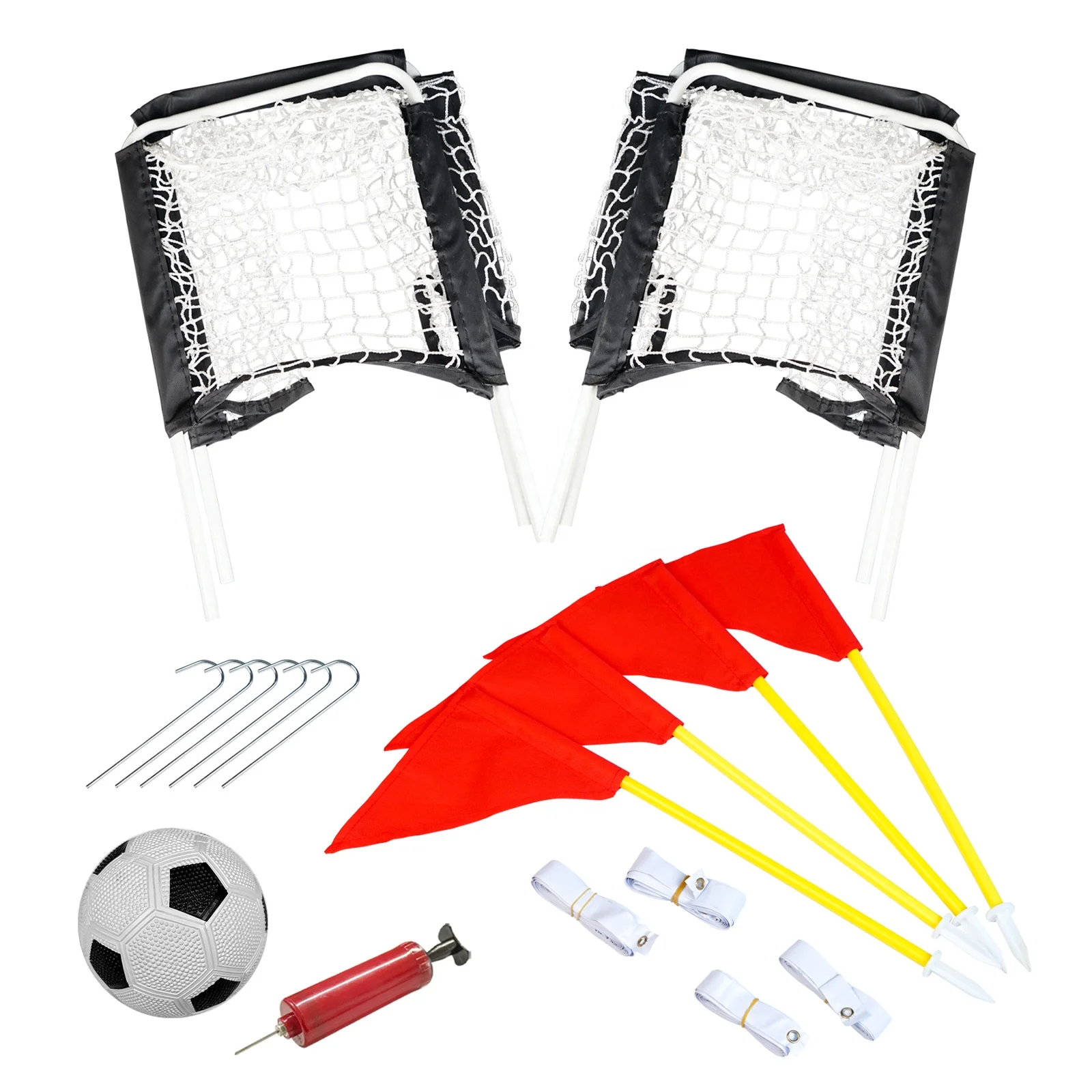 High Quality Beach Soccer Goal Set for Kids with Two Plug-in Goals and Field Accessories Beach Soccer Goal Set