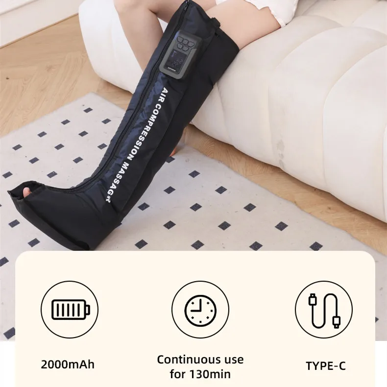 Improve Circulation Rechargeable Digital Air Compression Leg Recovery System Sports Heating Recovery Massage Boots