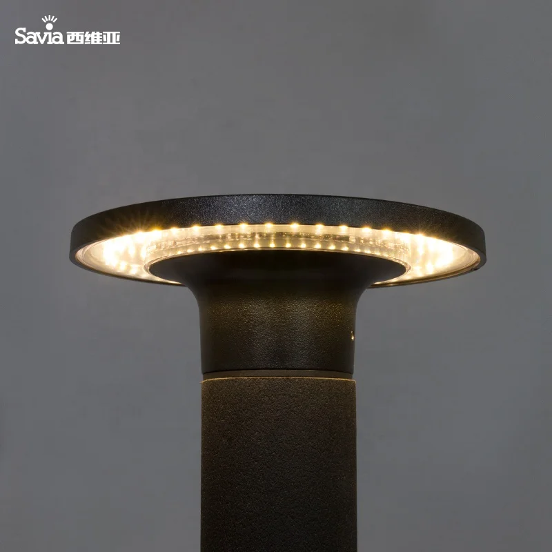 Savia modern waterproof IP44 outdoor luminaire bollard plate 8W 3000K anthracite garden lighting plastic pillar lantern lamp