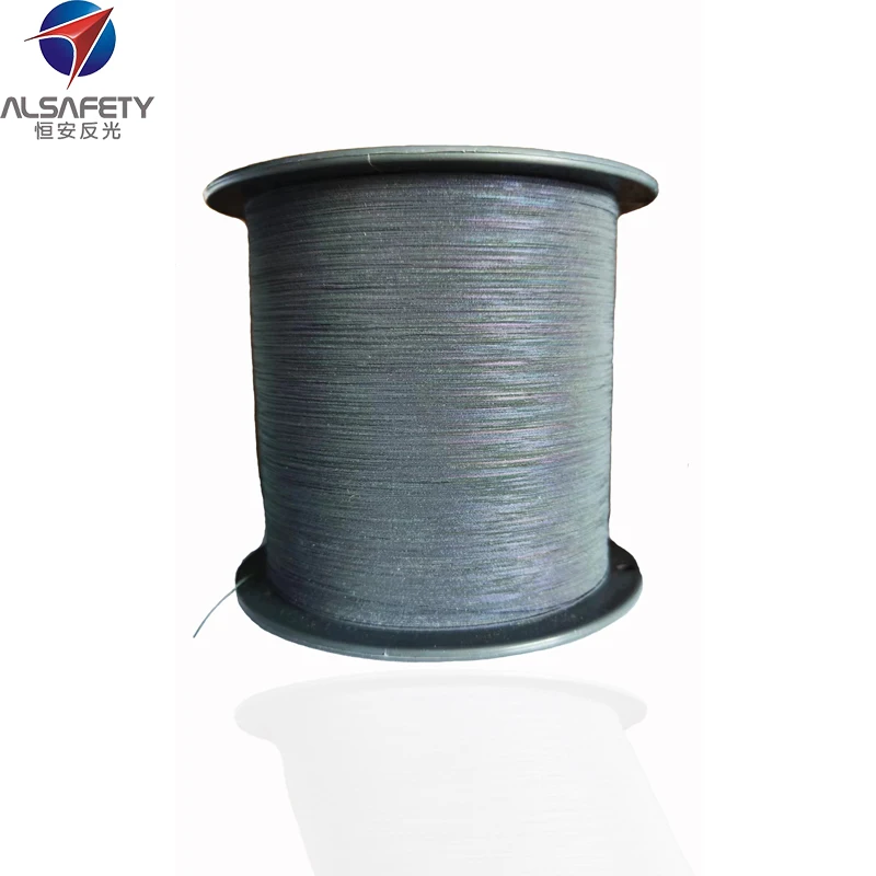 High Visibility Rainbow reflective yarns two sides threads for woven tape and garments