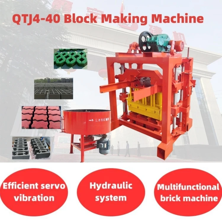 QT4-40 Экологически чистая выгодная машина для производства полых блоков из цементного сырья
