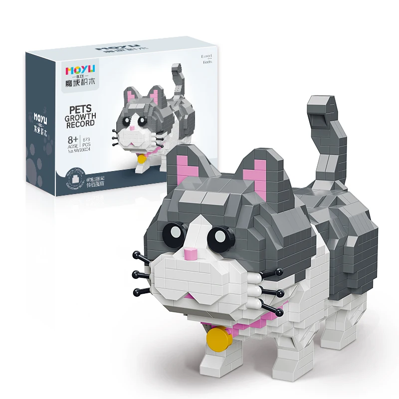 Moyu block New Education Micro Small Construct Toys Animal Corgi lovely toy Mini Building Block For Kids