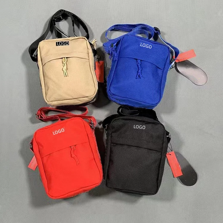 Custom factory hot sale brand logo shoulder bag man nylon fabric small casual easy carry crossbody messenger bag for men