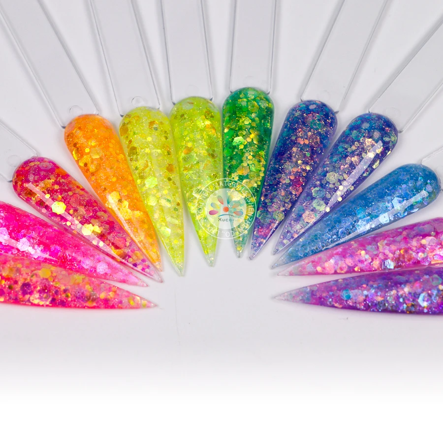 1KG MOQ New Seasonal Mixed Glitter Acrylic Dipping Powder Acrylic Glitter Powder