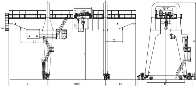 10 ton 16 ton Europe style single girder beam 12.5 T 15 ton gantry crane overhead EOT crane for sale in Seaside workshop