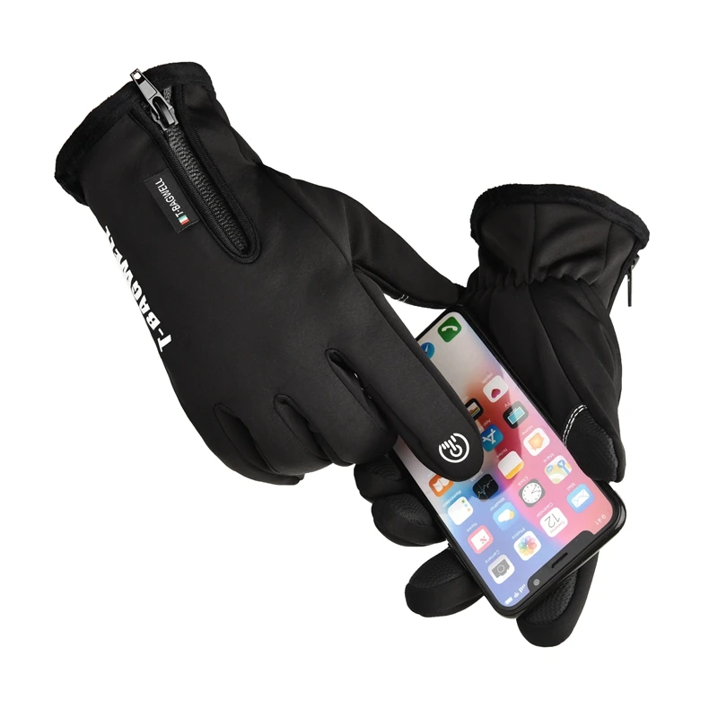 Мужские водонепроницаемые лыжные перчатки с логотипом, 95% полиэстер, 5% спандекс