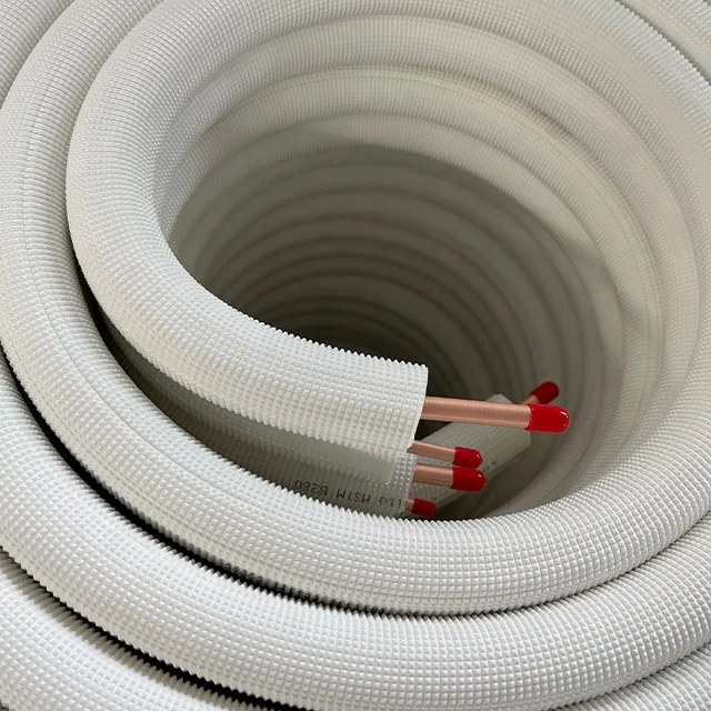 Hvac Line Sets White Pe Insulation Copper Pipe Copper Coil Tube