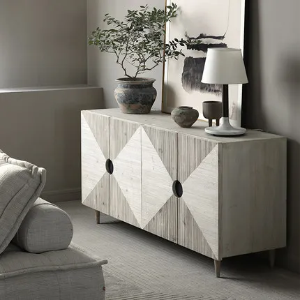 French japandi furniture recycled pine cupboard storage dining living room cabinet kitchen cabinets wood sideboard