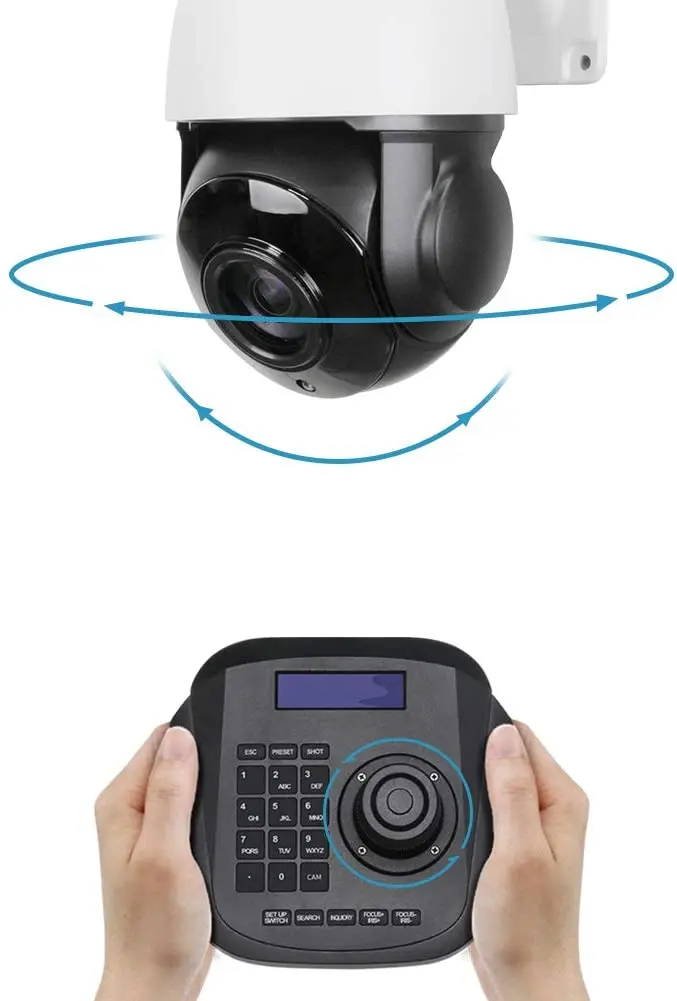 4D Network PTZ Joystick Keyboard Controller For Hight Speed Dome PTZ IP Camera to achieve a unified LAN control device