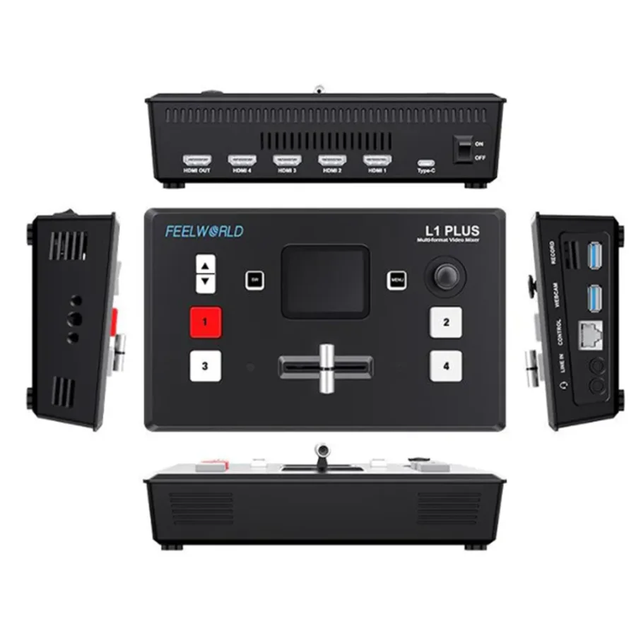 FEELWORLD L1 PLUS Touch Screen Multi-camera Video Mixer Switcher PTZ Control USB3.0 Fast Streaming