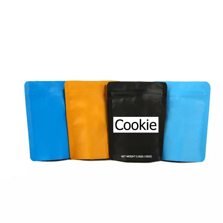 3.5g Cookie Smell Proof Bag plastic Soft Touch Edibles Packaging Matte Doypack Mylar Bags