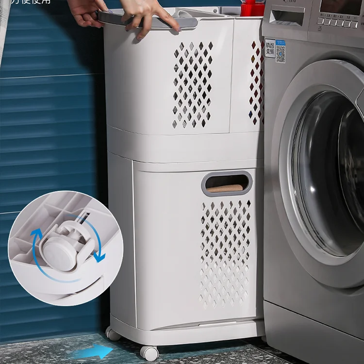 XingYou 2021 New Design Product Baskets Bathroom Organizer  Storage Holders & Racks Rolling Plastic Laundry Storage Basket