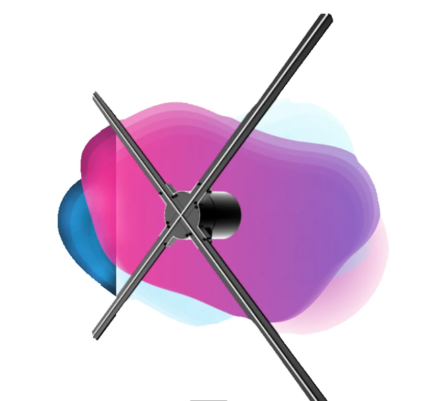 Горячая Распродажа Светодиодный 3d голографический вентилятор 64 см Голограмма рекламный продукт с 4 лезвиями