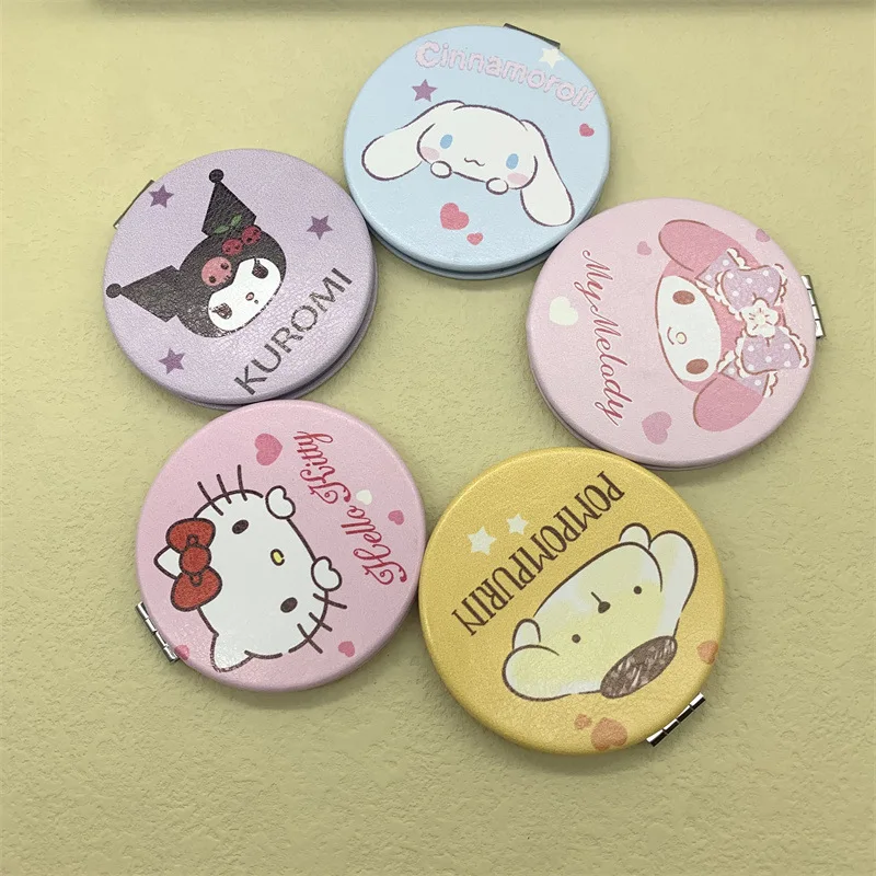 Cartoon mini kuromi mirror, portable round shape mirror, KT mini mirror for promotional gifts