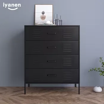 Modern home living room storage 4 drawer Cabinets Multipurpose Metal Storage Cabinets with standing foot