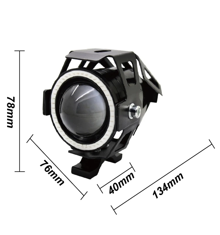 
New Design Angel Eyes Universal Spot Light Auxiliary Light Motorcycle led Light Motorbike Led Headlight 