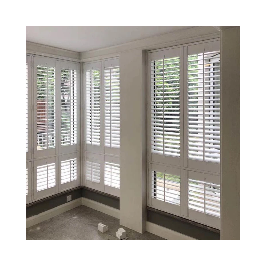 Basswood Composite 63.5 mm Plastic Door Plantation Shutter