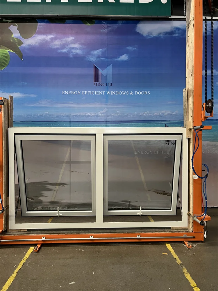 Minglei USA Standard Triple Glazed Window Thermal Break Aluminum windows Awning Window