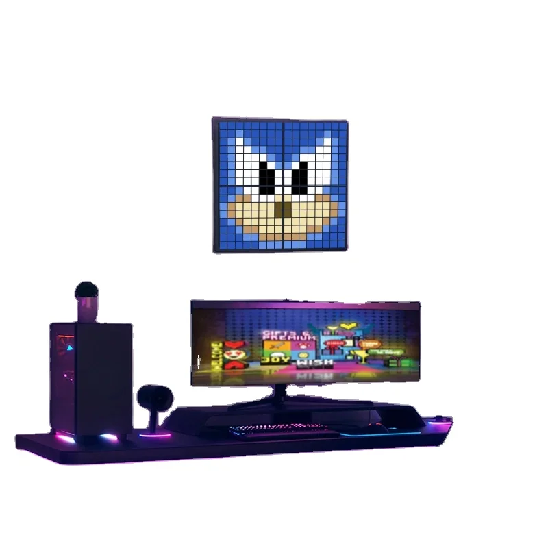 WS2812B LED Splicing Pixel Display Panel WS2812 8X32 16X16 Music Sync Ambient Light DIY Text Pattern Matrix Screen APP Control