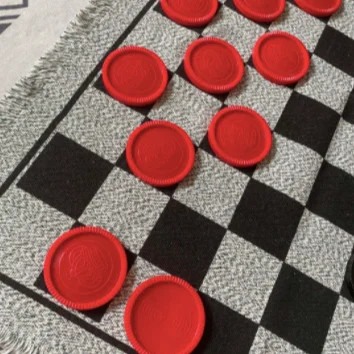 Amazon Indoor and Outdoor Board Game Knitting 3 in 1 Checkers Set and Tic Tac Toe Game