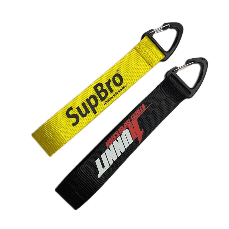 
Fabric woven keychain printed keychain pom keychains 