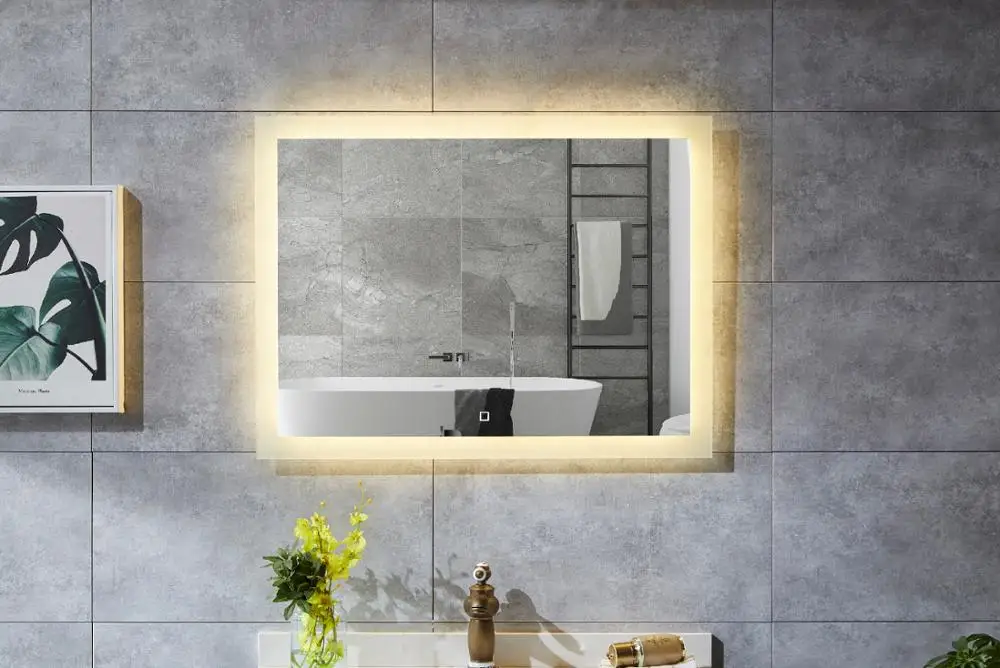 illuminated mirror bathroom led mirror with clock display