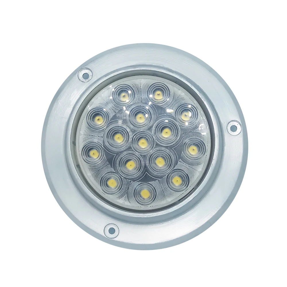 Cylindrical support 4inch chromed LED semi truck accessories round tail lights and SAE DOT certificate