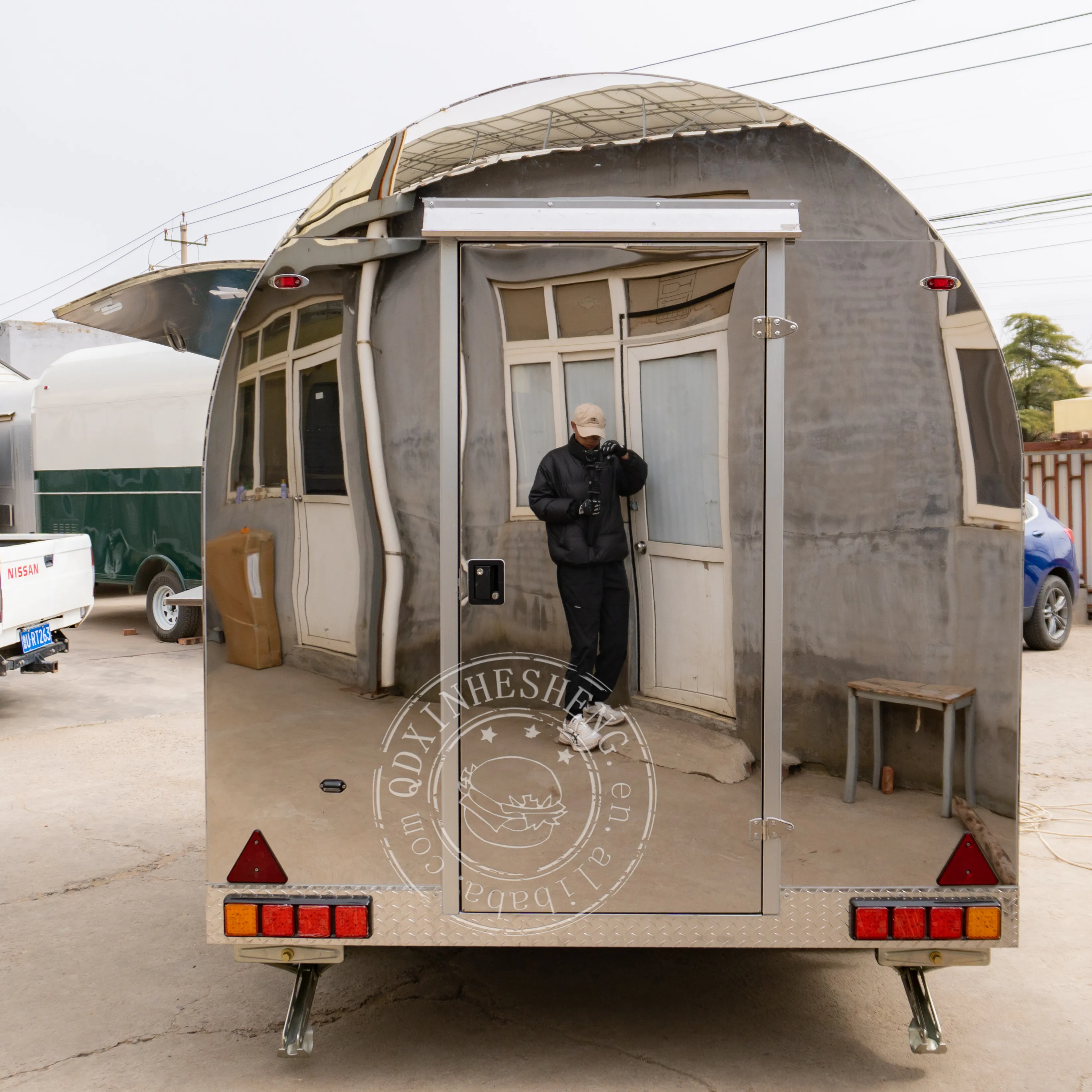 Roundness coffee pizza oven trailer food kiosk mobile ice cream food truck