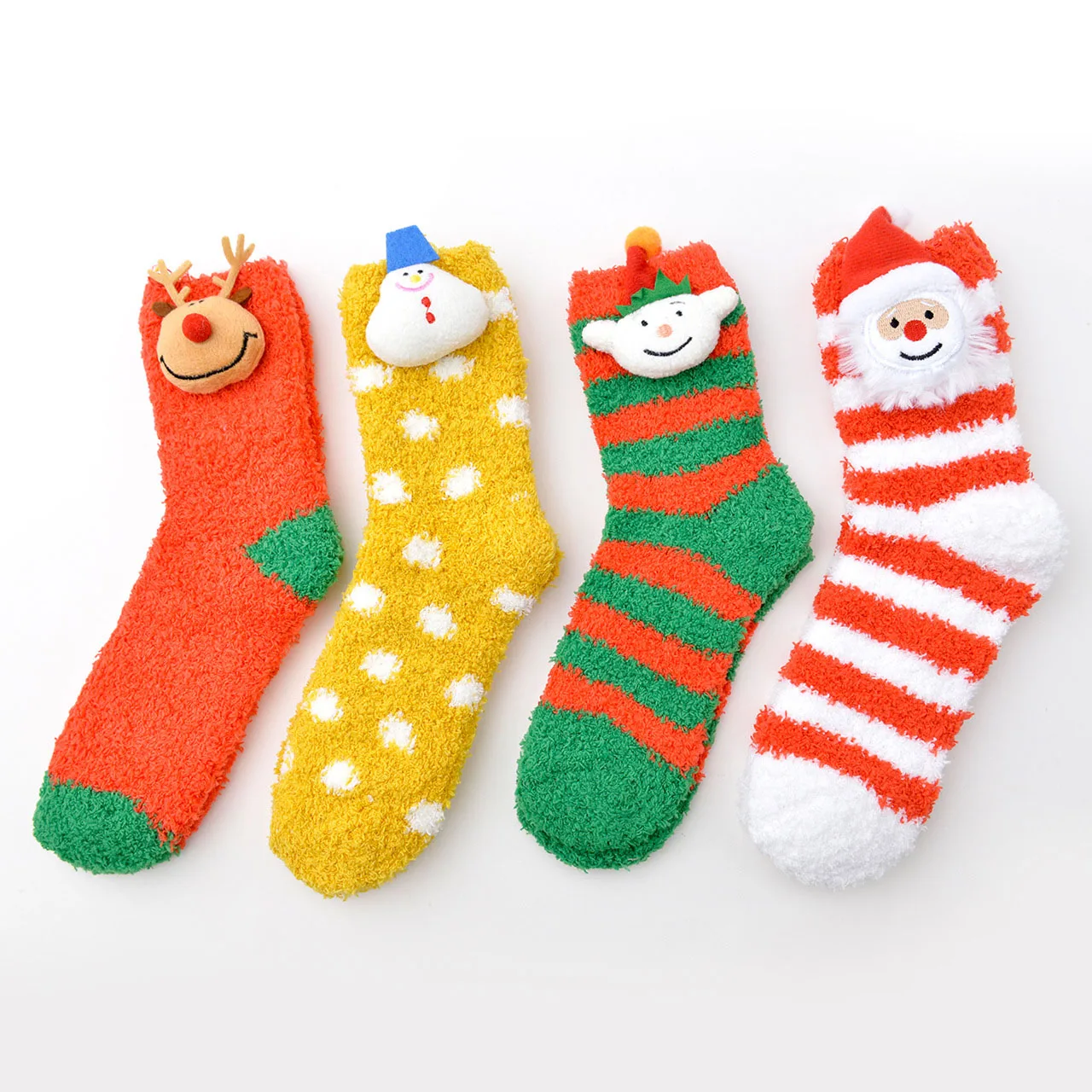Customized Europe And America Personalized Fuzzy Christmas Socks Cartoon Warm Floor Christmas Socks