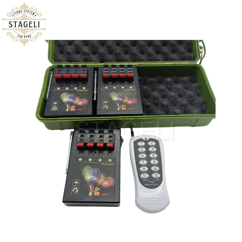 Plastic 12-Channel Firing System Chinese New Year Wireless Control 3 Receivers 4 Cues Safe Event Fireworks Firecrackers